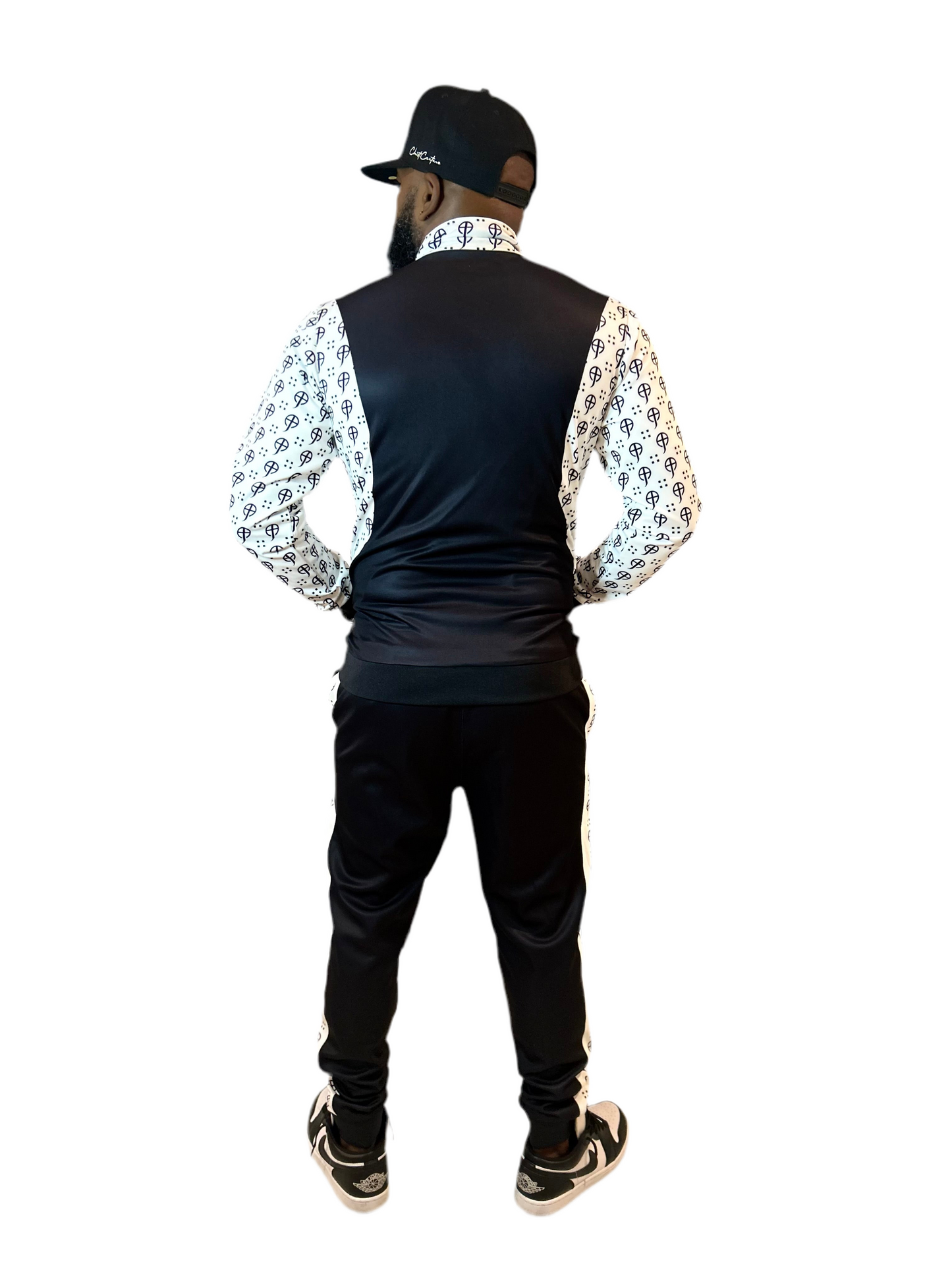 CC-Black Tracksuit with White Logo-Unisex