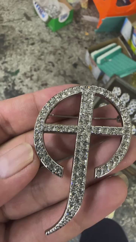 Rhinestone signature Brooch
