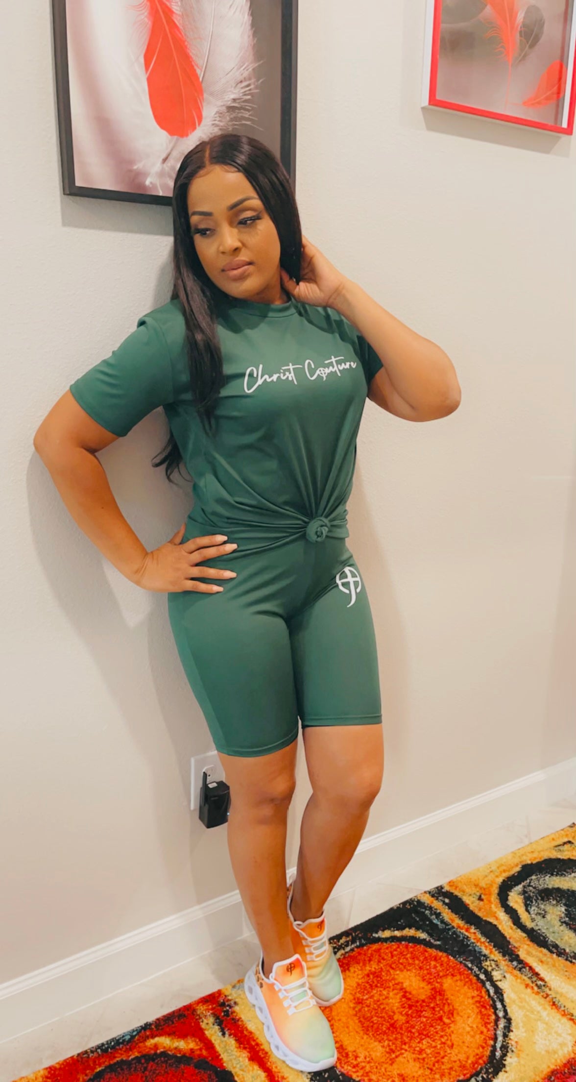 Casual Biker Shorts Two-Piece Set
