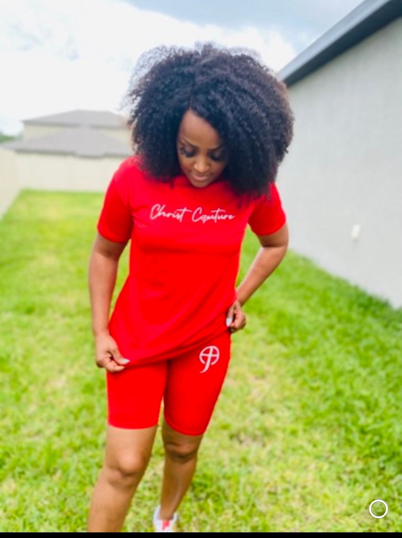 Casual Biker Shorts Two-Piece Set