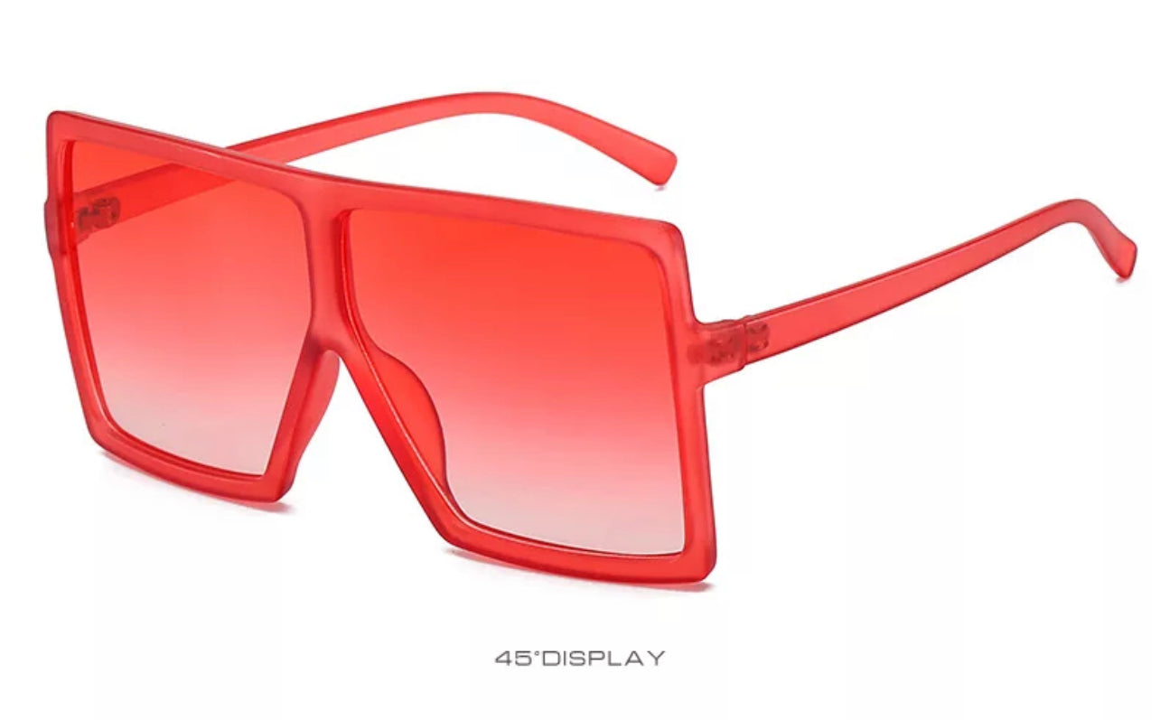 Super Oversize Translucent Square Color Pop Sunglasses