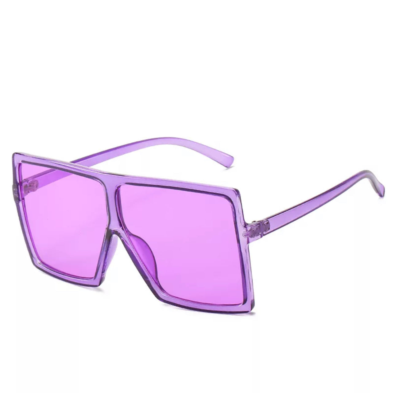 Super Oversize Translucent Square Color Pop Sunglasses