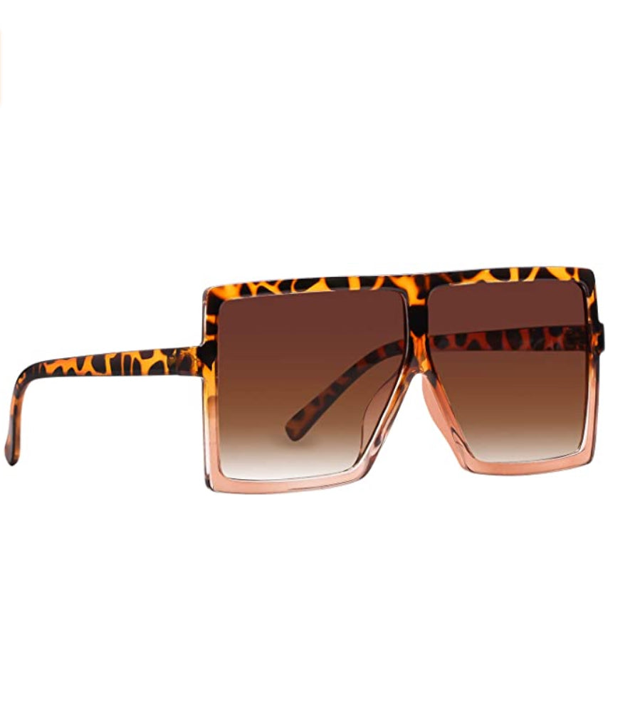Super Oversize Translucent Square Color Pop Sunglasses