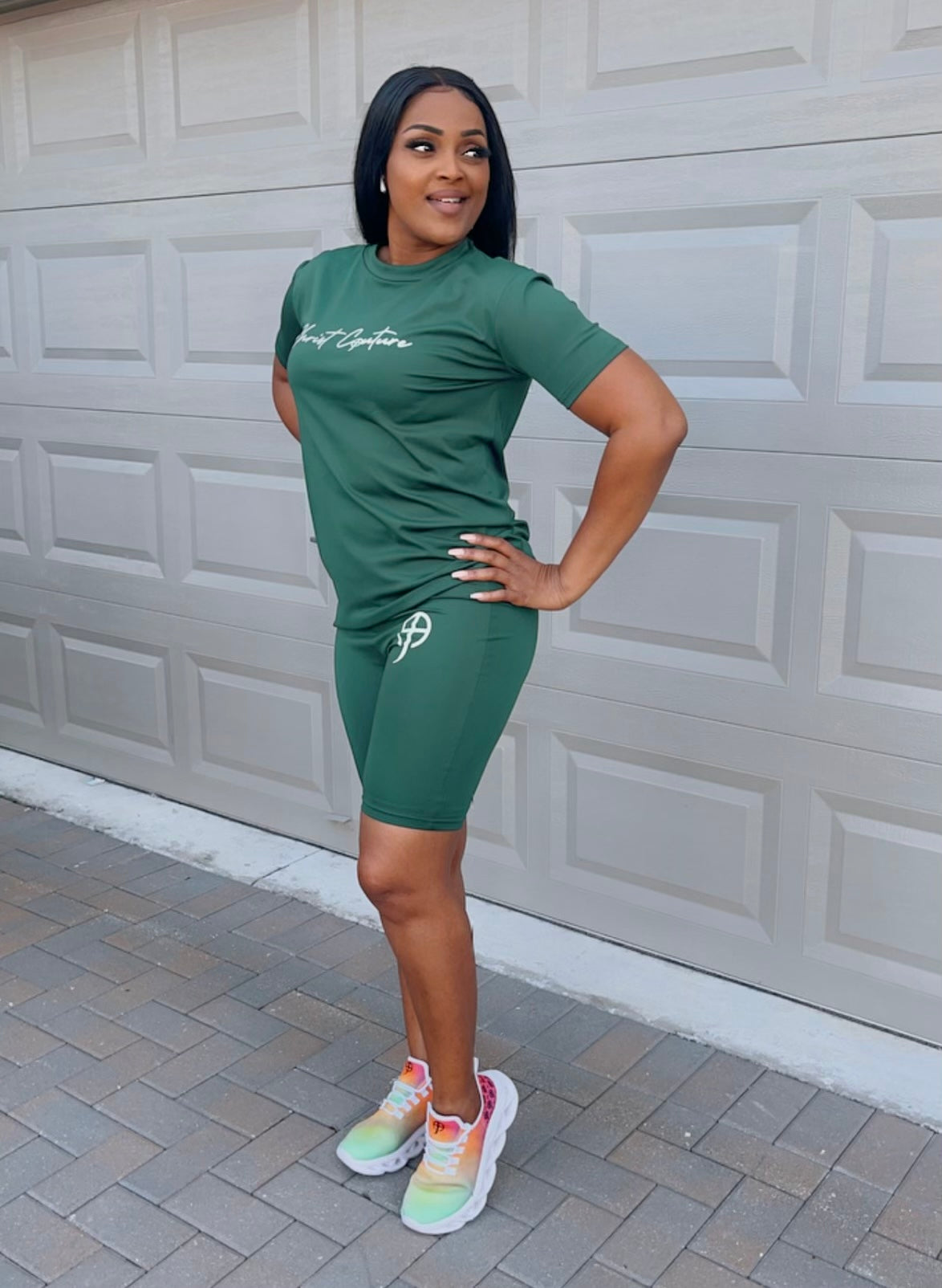 Casual Biker Shorts Two-Piece Set