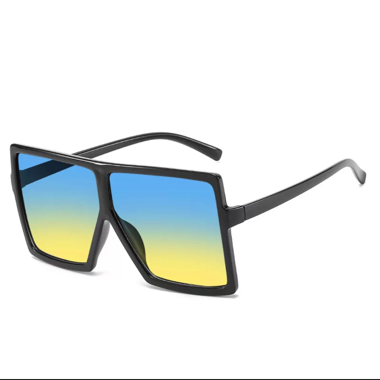 Super Oversize Translucent Square Color Pop Sunglasses