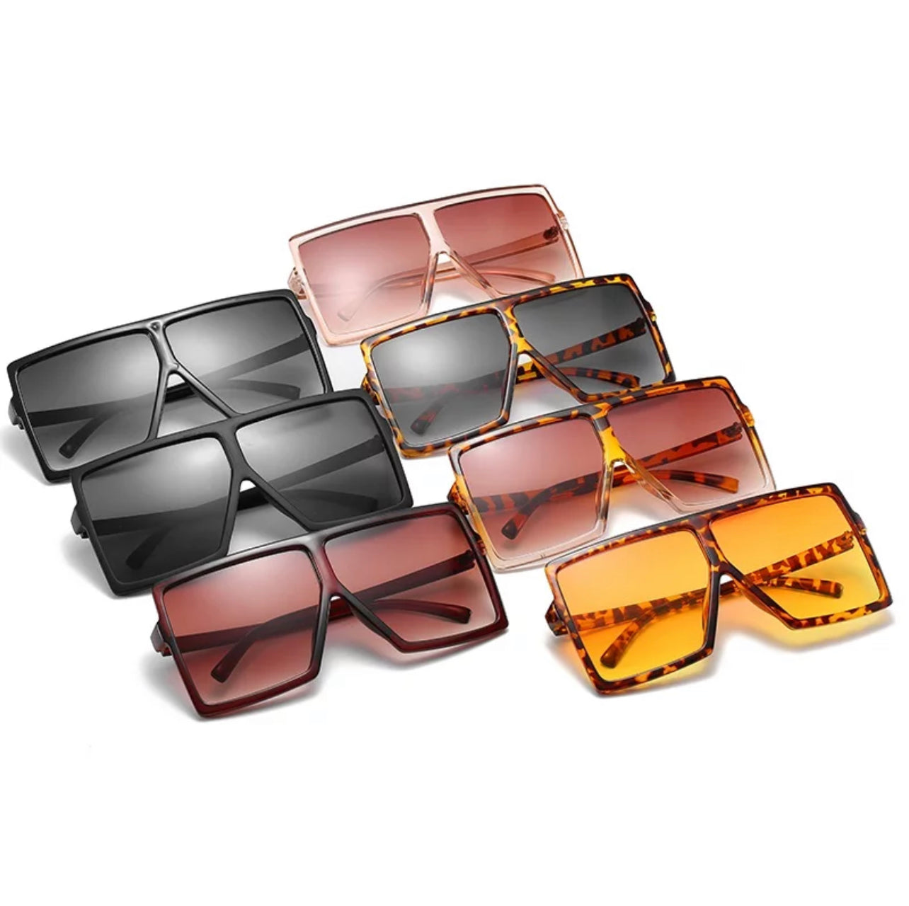 Super Oversize Translucent Square Color Pop Sunglasses