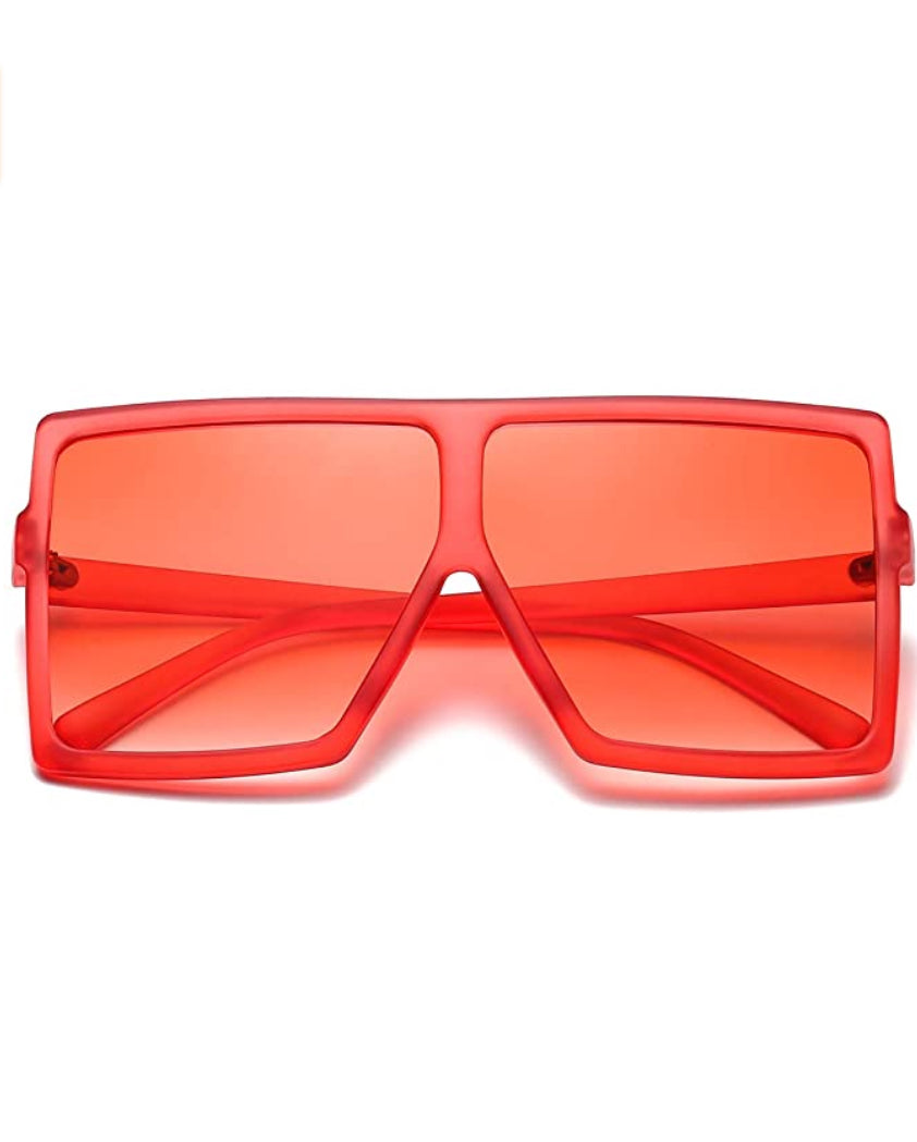 Super Oversize Translucent Square Color Pop Sunglasses