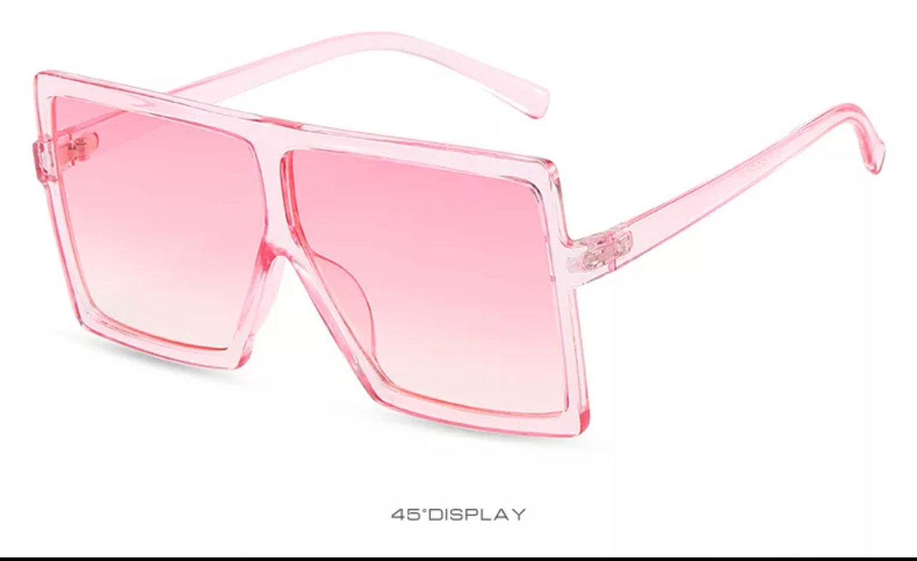 Super Oversize Translucent Square Color Pop Sunglasses