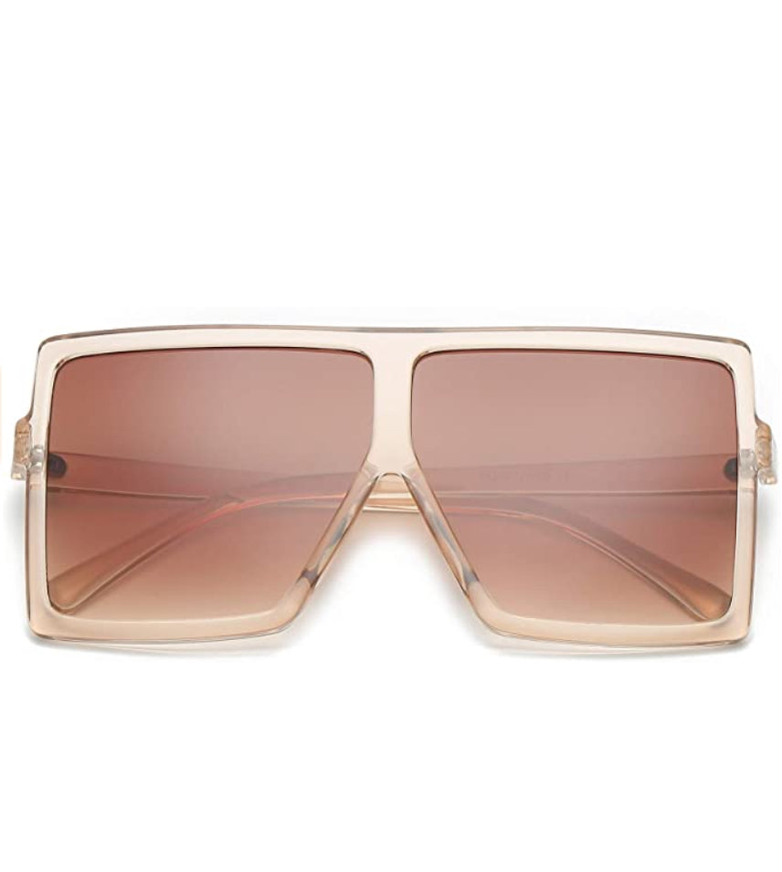 Super Oversize Translucent Square Color Pop Sunglasses