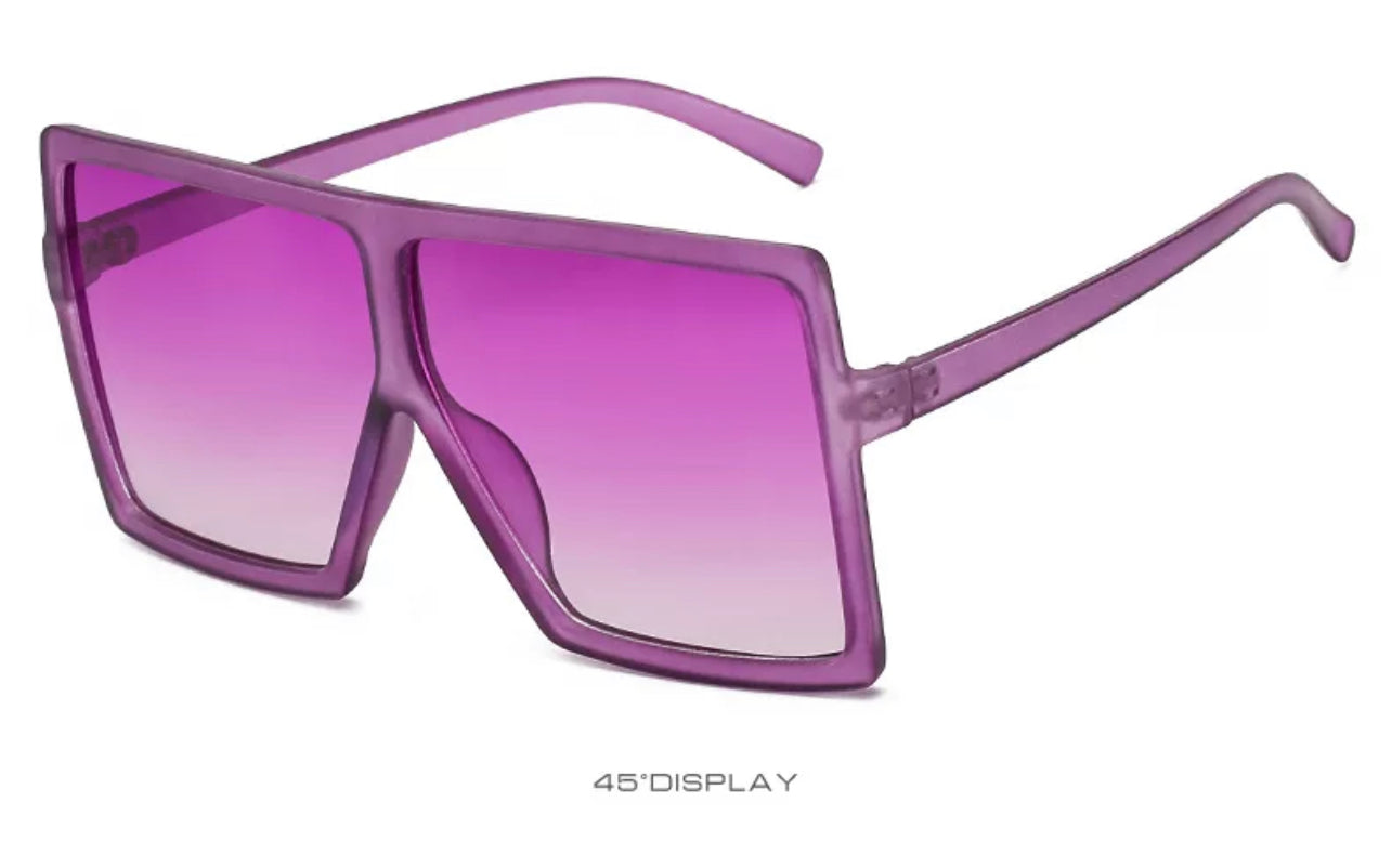 Super Oversize Translucent Square Color Pop Sunglasses