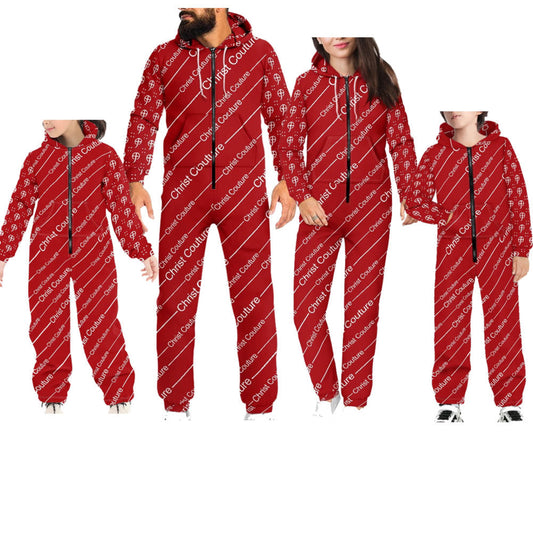 Christ Couture-Christmas Signature All-Over Hooded Pajama (Red)