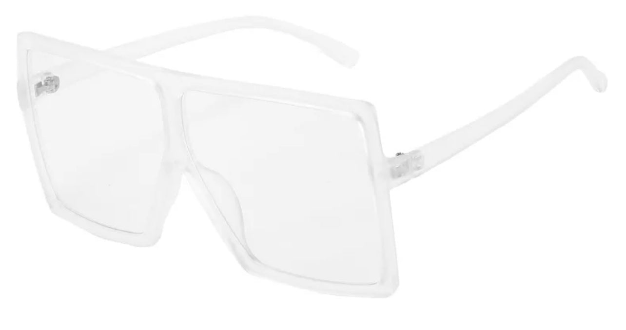 Super Oversize Translucent Square Color Pop Sunglasses
