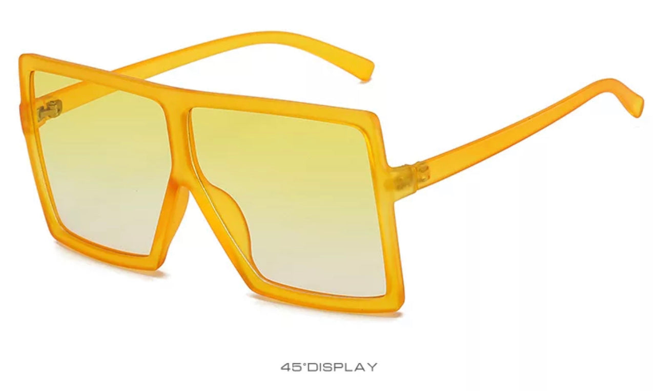 Super Oversize Translucent Square Color Pop Sunglasses