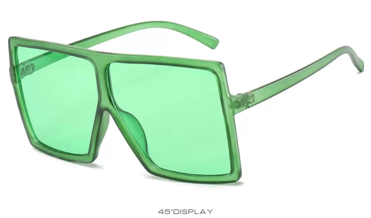 Super Oversize Translucent Square Color Pop Sunglasses