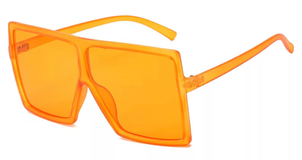 Super Oversize Translucent Square Color Pop Sunglasses