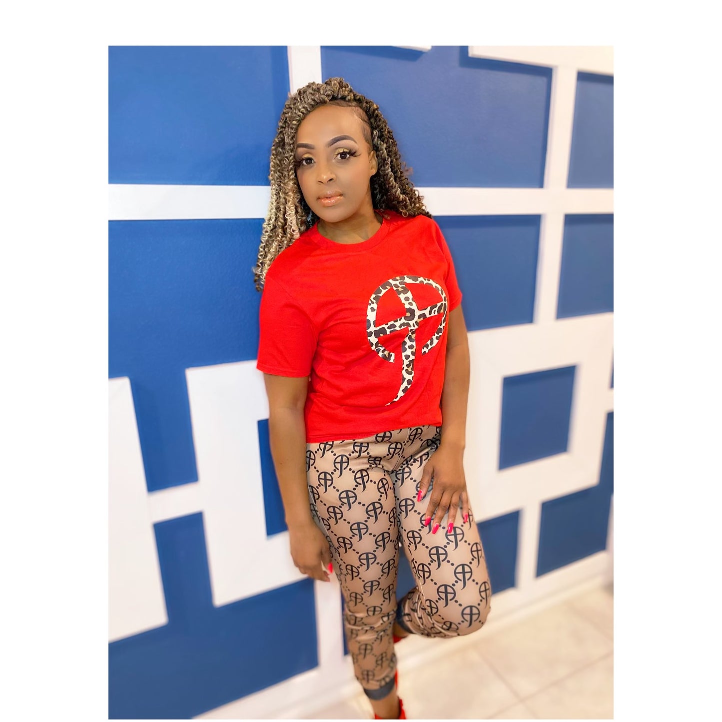 Leopard Oversized Logo -T-Shirt