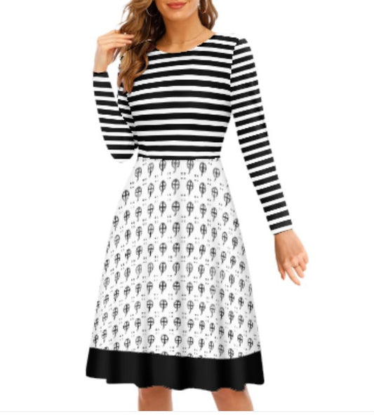 CC-Zebra Stripe logo  Skater Dress