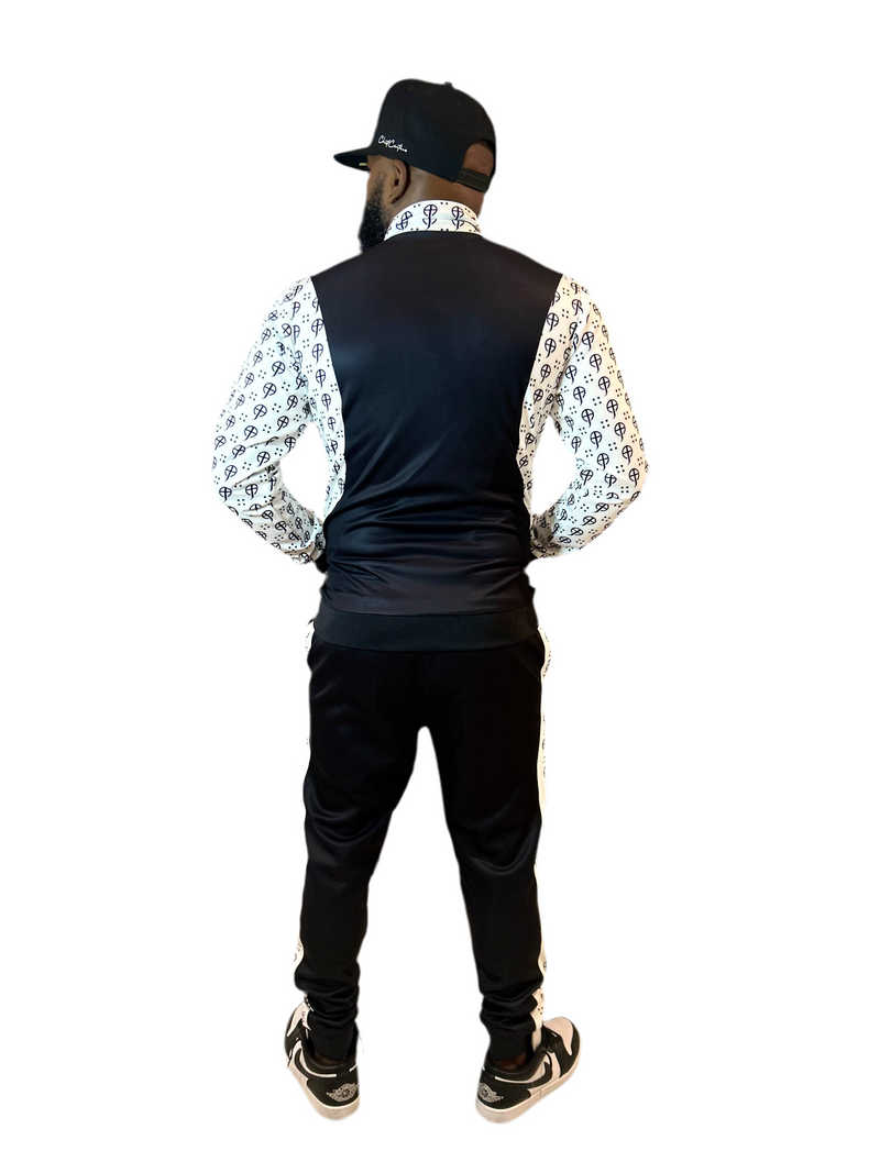 CC-Black Tracksuit with White Logo-Unisex