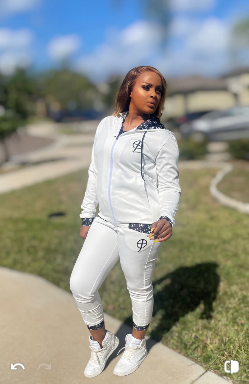 White Logo Hooded Tracksuit
