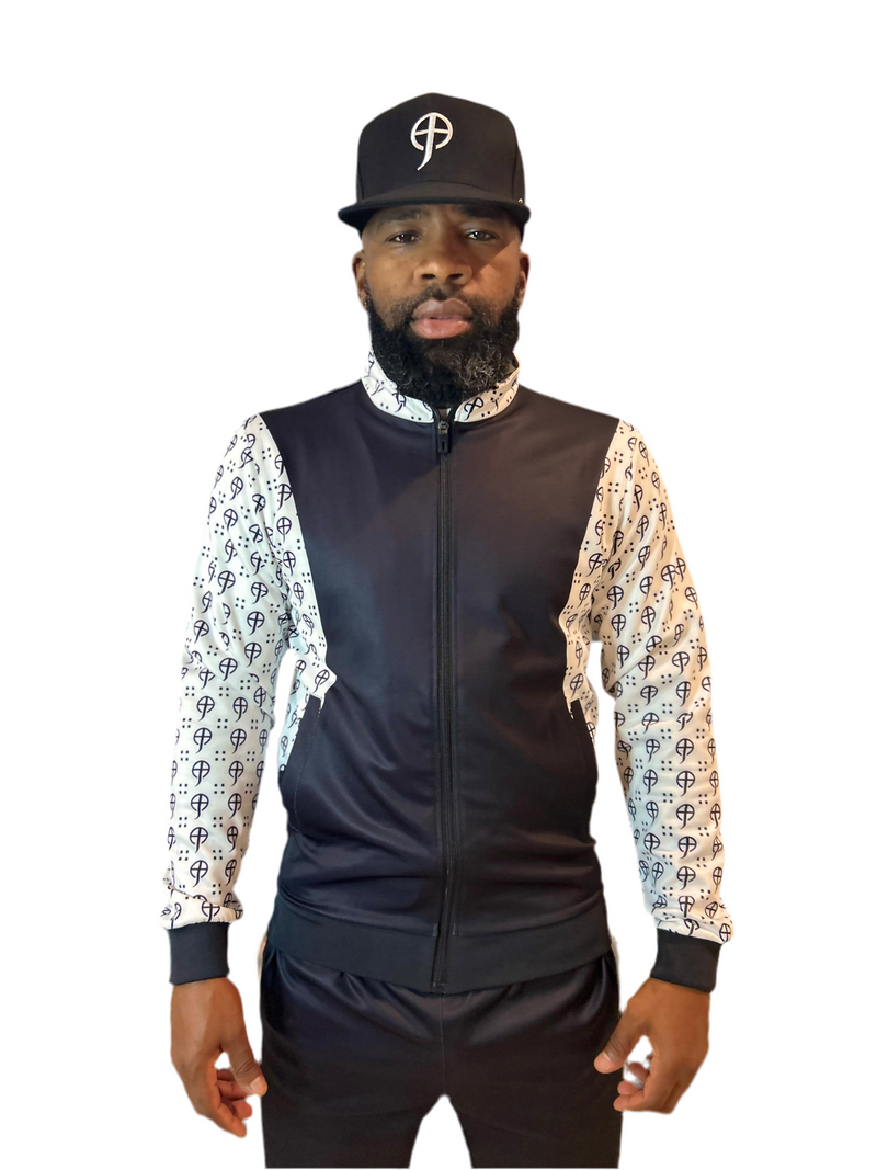 CC-Black Tracksuit with White Logo-Unisex