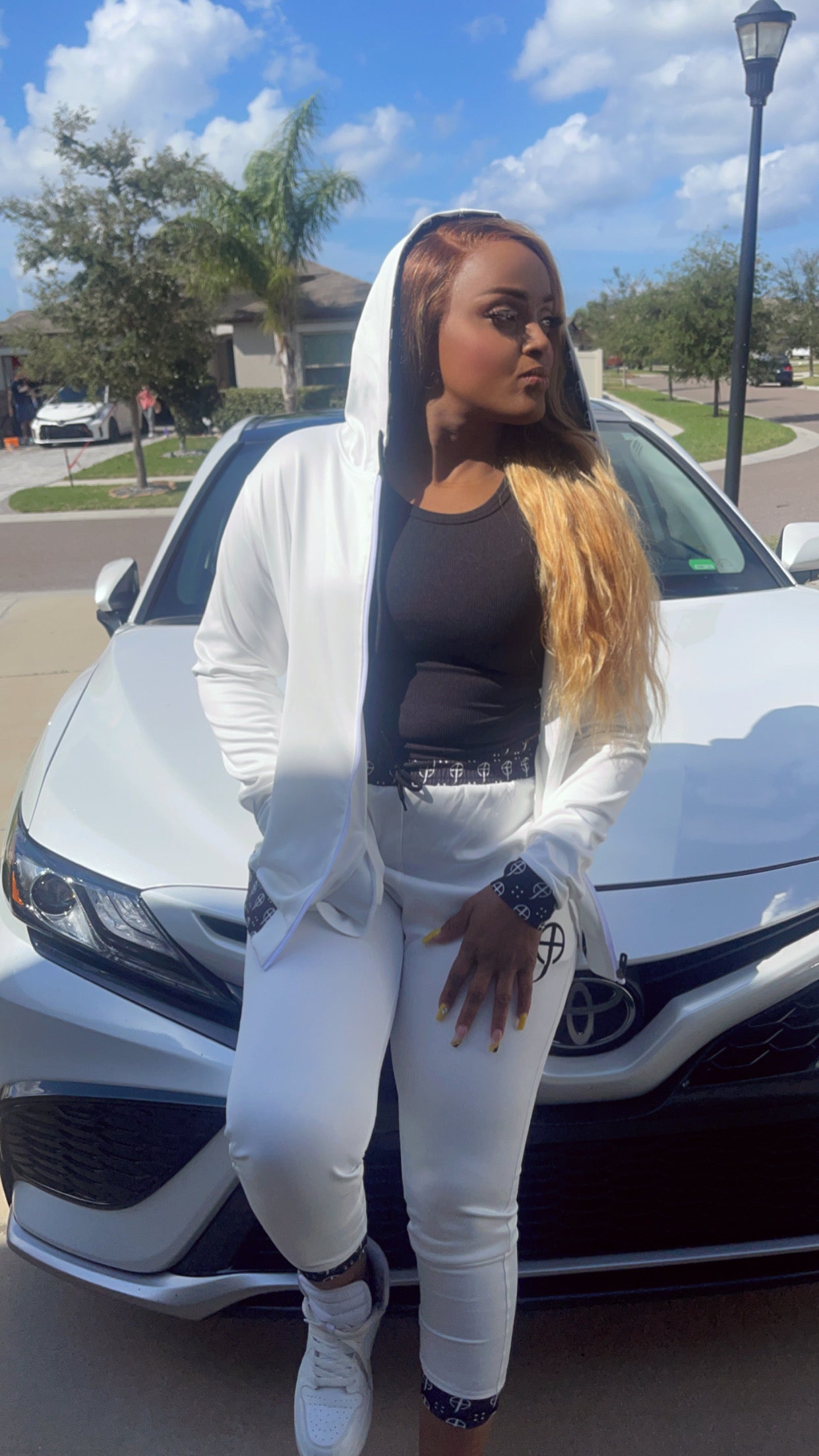 White Logo Hooded Tracksuit
