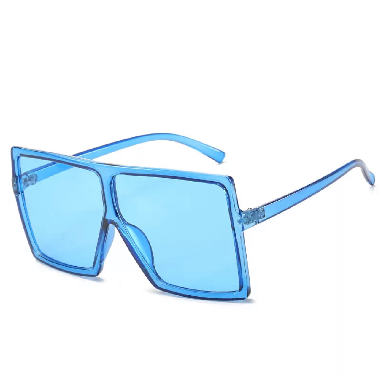 Super Oversize Translucent Square Color Pop Sunglasses