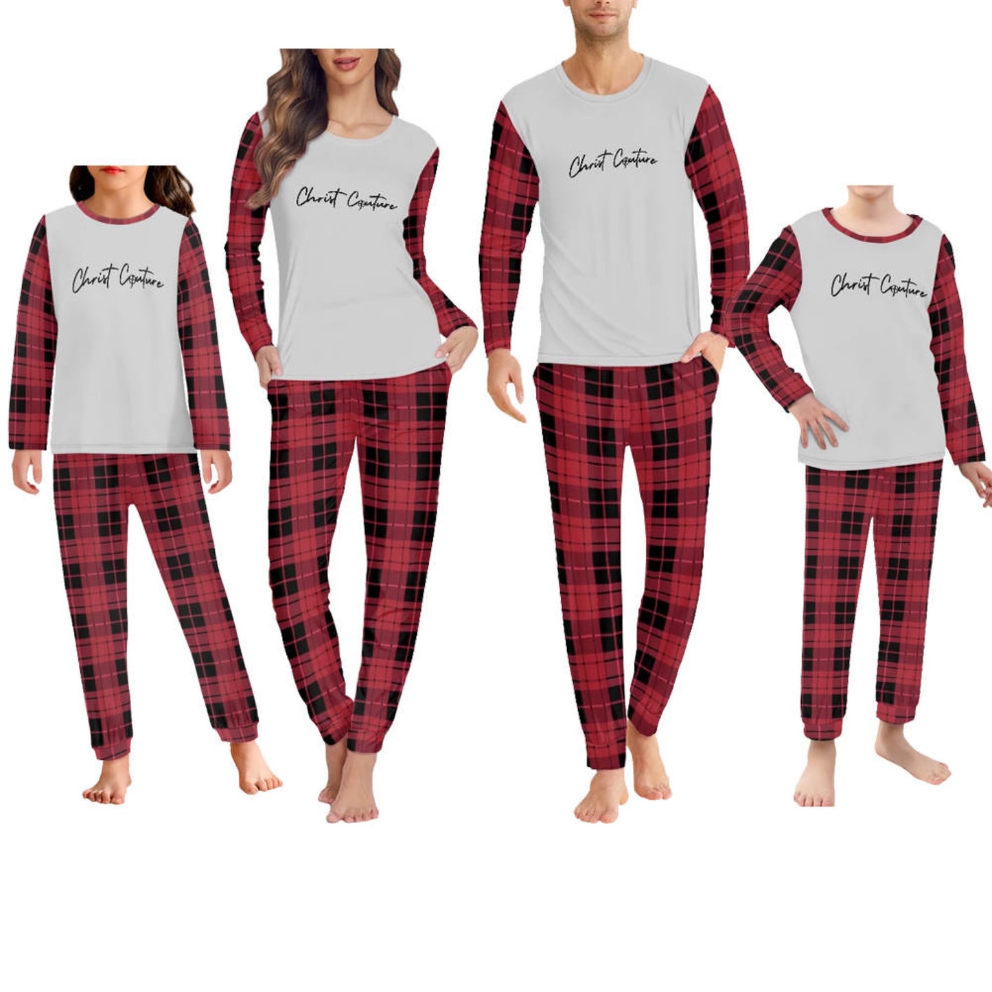 Signature Christ Couture Plaid Pajamas Sets (Red)