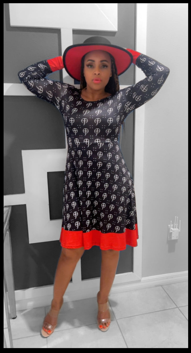 CC Black and Red Skater Dress
