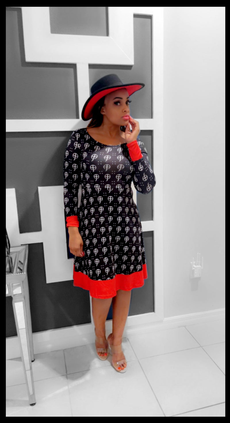 CC Black and Red Skater Dress